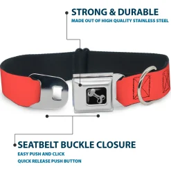 Dog Bone Seatbelt Buckle Collar - Solid Salmon Orange