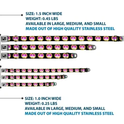 Dog Bone Seatbelt Buckle Collar - Dopey Eyes Black/Yellow/Purple