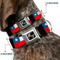 Dog Bone Seatbelt Buckle Collar - Chile Flags