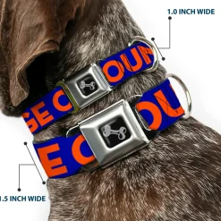 Dog Bone Seatbelt Buckle Collar - ORANGE COUNTY/Wave Icon Blue/Orange