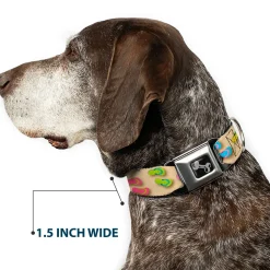 Dog Bone Seatbelt Buckle Collar - Flip Flops3 Sand/Multi Color