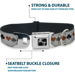 Dog Bone Seatbelt Buckle Collar - Suits Gray Stone