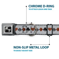 Dog Bone Seatbelt Buckle Collar - Suits Gray Stone