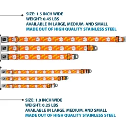 Dog Bone Seatbelt Buckle Collar - Take Out/Fortune Cookies Orange