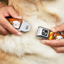 Dog Bone Seatbelt Buckle Collar - Take Out/Fortune Cookies Orange