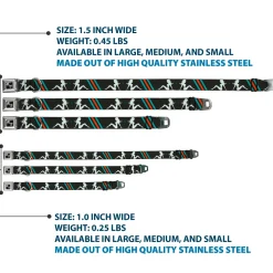 Dog Bone Seatbelt Buckle Collar - Mud Flap Girls w/Stripes Gray/Turquoise/Orange