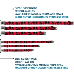 Dog Bone Seatbelt Buckle Collar - Peace Dots Black/Fuchsia