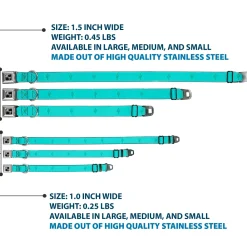 Dog Bone Seatbelt Buckle Collar - Cacti1 Aqua Blues