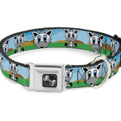 Dog Bone Seatbelt Buckle Collar - Zebra Cartoon