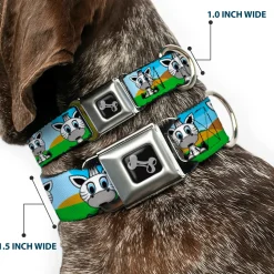 Dog Bone Seatbelt Buckle Collar - Zebra Cartoon