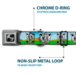 Dog Bone Seatbelt Buckle Collar - Zebra Cartoon