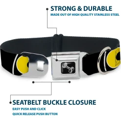 Dog Bone Seatbelt Buckle Collar - Owl Eyes 3