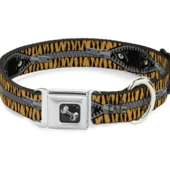 Dog Bone Seatbelt Buckle Collar - Tiger Eyes