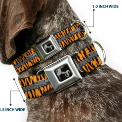 Dog Bone Seatbelt Buckle Collar - Tiger Eyes