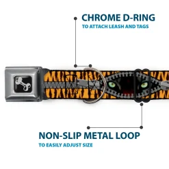 Dog Bone Seatbelt Buckle Collar - Tiger Eyes