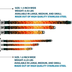 Dog Bone Seatbelt Buckle Collar - Geometric Transition Blues/Reds/Orange/Yellows