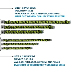 Dog Bone Seatbelt Buckle Collar - Zombie Expressions Black/Green/Red