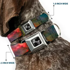 Dog Bone Seatbelt Buckle Collar - Supernova Space Collage