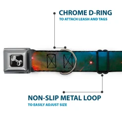 Dog Bone Seatbelt Buckle Collar - Supernova Space Collage