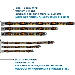 Dog Bone Seatbelt Buckle Collar - Hot Rod w/Flames