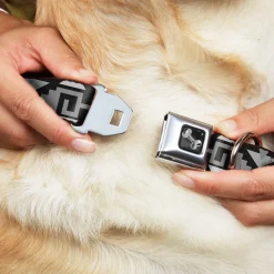 Dog Bone Seatbelt Buckle Collar - Navajo2 Black/Gray