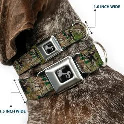 Dog Bone Seatbelt Buckle Collar - Hunting Camo