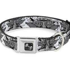 Dog Bone Seatbelt Buckle Collar - Phoenix Shield White