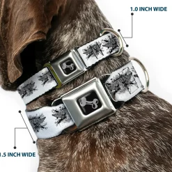 Dog Bone Seatbelt Buckle Collar - Phoenix Shield White