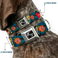 Dog Bone Seatbelt Buckle Collar - Only God Can Judge Me Blue