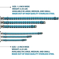 Dog Bone Seatbelt Buckle Collar - Checker & Stripe Skulls Black/White/Baby Blue