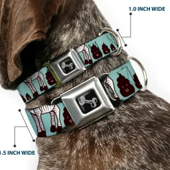 Dog Bone Seatbelt Buckle Collar - Zebra Poops Color