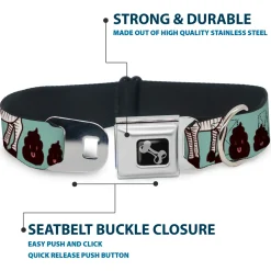 Dog Bone Seatbelt Buckle Collar - Zebra Poops Color