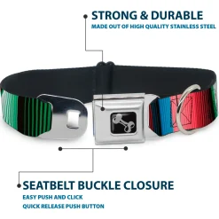 Dog Bone Seatbelt Buckle Collar - Zarape5 Vertical Multi Color Stripe