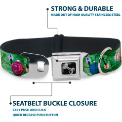 Dog Bone Seatbelt Buckle Collar - Decorated Tree