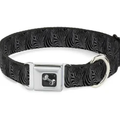 Dog Bone Seatbelt Buckle Collar - Zebra Head Black/Gray
