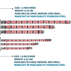 Dog Bone Seatbelt Buckle Collar - United Kingdom Flags