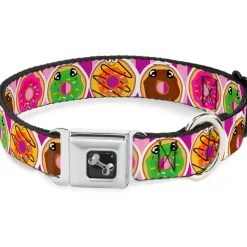 Dog Bone Seatbelt Buckle Collar - Sprinkle Donut Expressions Pink