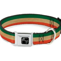 Dog Bone Seatbelt Buckle Collar - Ireland Flag Stripes Distressed