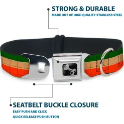 Dog Bone Seatbelt Buckle Collar - Ireland Flag Stripes Distressed