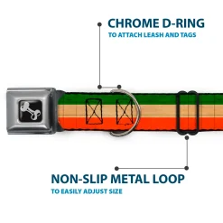 Dog Bone Seatbelt Buckle Collar - Ireland Flag Stripes Distressed