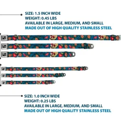 Dog Bone Seatbelt Buckle Collar - Only God Can Judge Me CLOSE-UP Blue