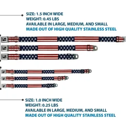 Dog Bone Seatbelt Buckle Collar - Americana Rustic Stars & Stripes