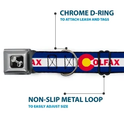 Dog Bone Seatbelt Buckle Collar - Colfax Colorado Flag