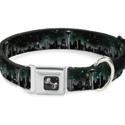 Dog Bone Seatbelt Buckle Collar - Seattle Vivid Skyline/Space Dust