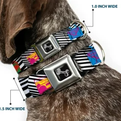 Dog Bone Seatbelt Buckle Collar - Eighties Boomboxes