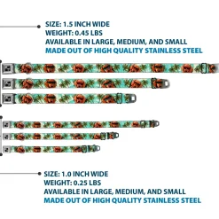 Dog Bone Seatbelt Buckle Collar - Dachshund in Shades w/Palm Trees