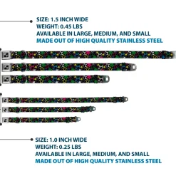 Dog Bone Seatbelt Buckle Collar - Sketch Stars Black/Multi Color