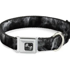 Dog Bone Seatbelt Buckle Collar - Smoke Black/Grays