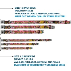 Dog Bone Seatbelt Buckle Collar - Born to Raise Hell Pink