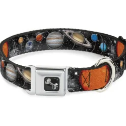 Dog Bone Seatbelt Buckle Collar - Solar System Sun/Planets/Stars